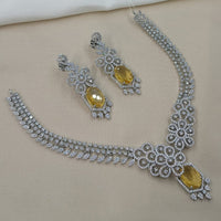 NAFJ Sparkling American Diamond Designer Necklace Set