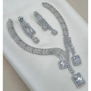 NAFJ Sparkling American Diamond Designer Necklace Set