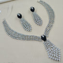 NAFJ Sparkling American Diamond Designer Necklace Set