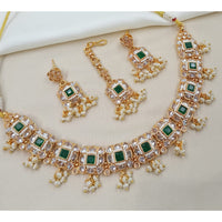 NAFJ Royal Look Pota Stone Pearl And Beads Necklace Set