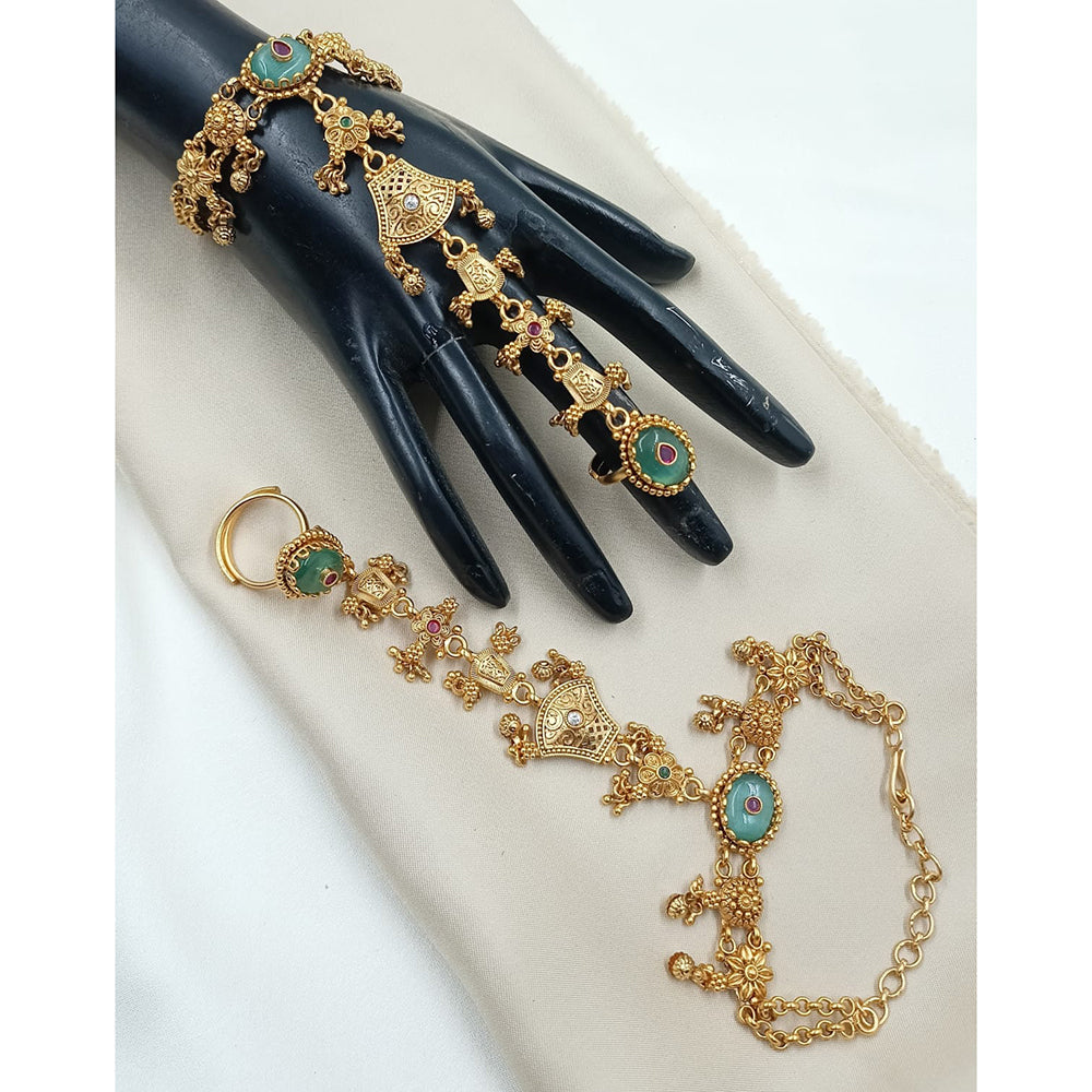 NAFJ Pota Stone And Pearl Designer Hand Harness