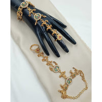 NAFJ Pota Stone And Pearl Designer Hand Harness