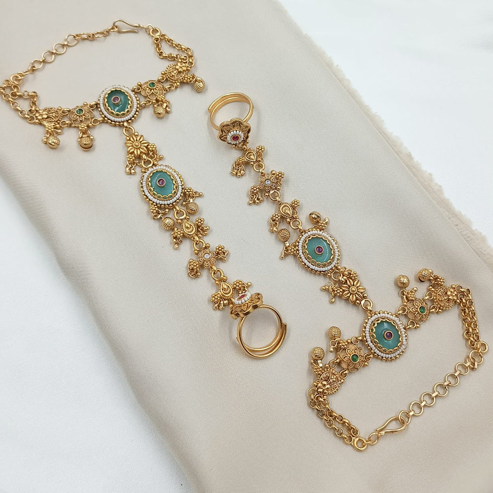 NAFJ Pota Stone And Pearl Designer Hand Harness