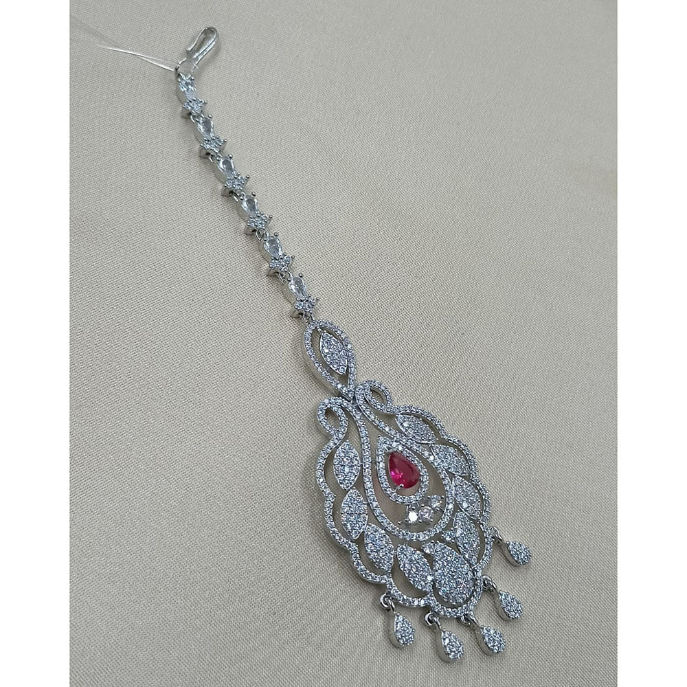 NAFJ Sparkling American Diamond Maangtikka