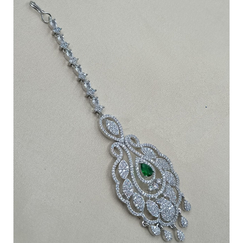 NAFJ Sparkling American Diamond Maangtikka