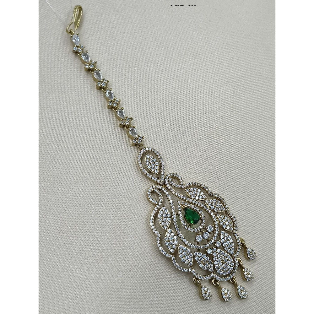 NAFJ Sparkling American Diamond Maangtikka