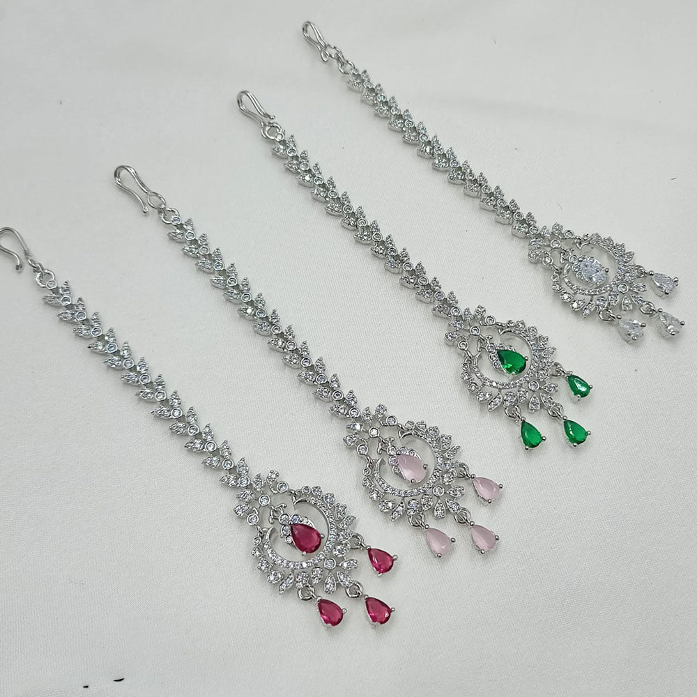 NAFJ Sparkling American Diamond Maangtikka