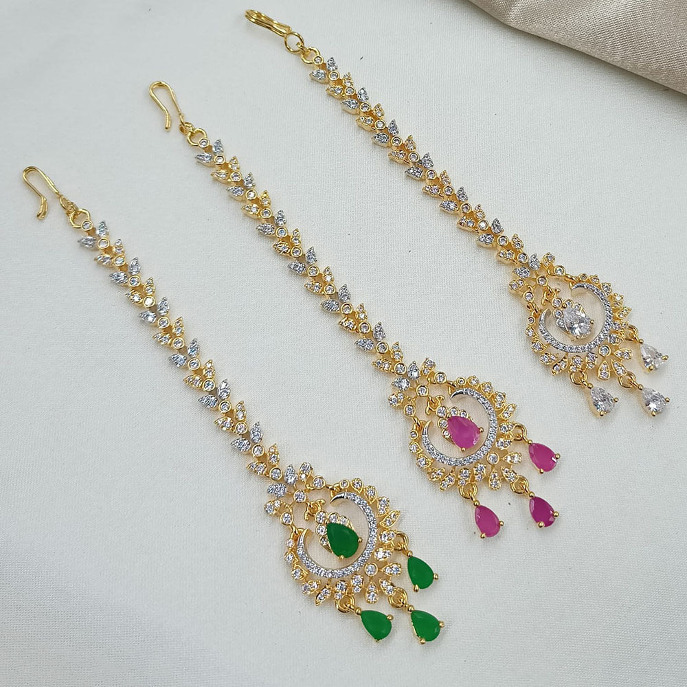 NAFJ Sparkling American Diamond Maangtikka