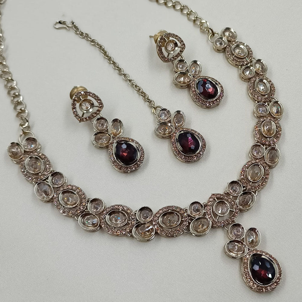 NAFJ Sparkling Crystal Stone Designer Necklace Set