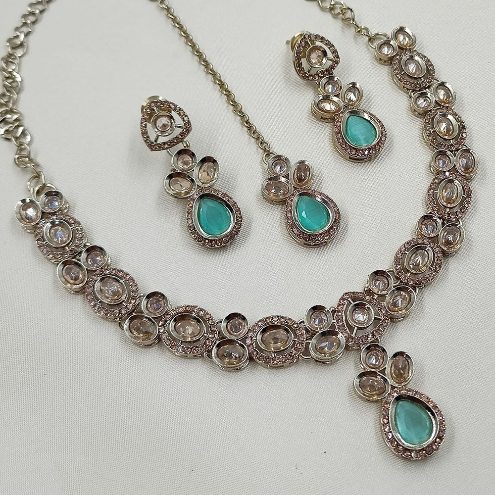 NAFJ Sparkling Crystal Stone Designer Necklace Set