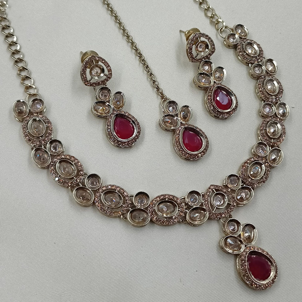 NAFJ Sparkling Crystal Stone Designer Necklace Set