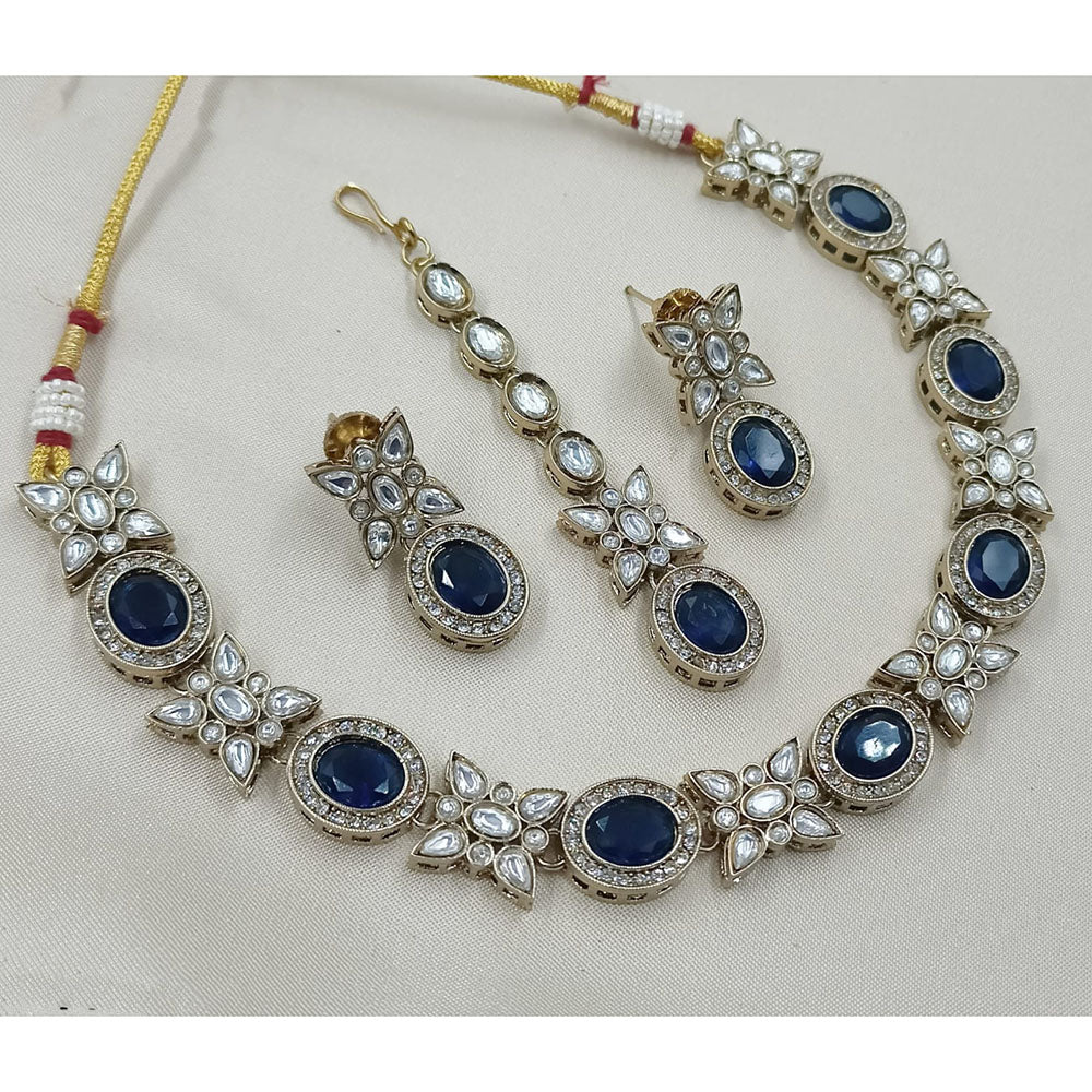 NAFJ Sparkling Crystal Stone Designer Necklace Set
