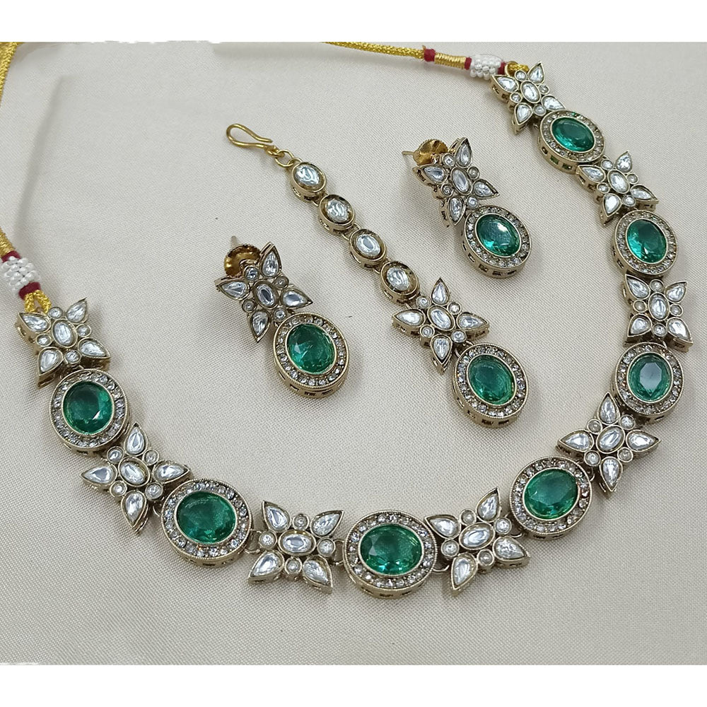 NAFJ Sparkling Crystal Stone Designer Necklace Set