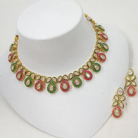 NAFJ Sparkling Crystal Stone Designer Necklace Set