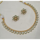 NAFJ Sparkling Crystal Stone Designer Meenakari Necklace Set