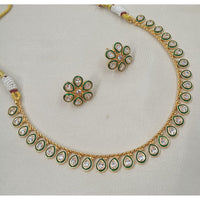 NAFJ Sparkling Crystal Stone Designer Meenakari Necklace Set
