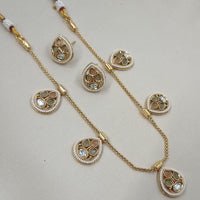 NAFJ Royal Pota Stone Designer And Pearl Necklace Set