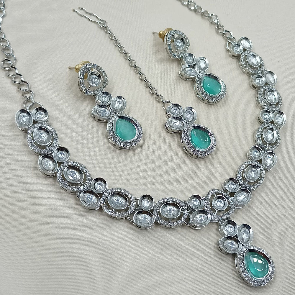 NAFJ Sparkling Crystal Stone Designer Necklace Set