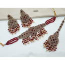 NAFJ Sparkling Austrian Stone Pearl And Beads Choker Necklace Set