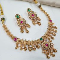 NAFJ Sparkling Crystal Stone Designer Beads Necklace Set