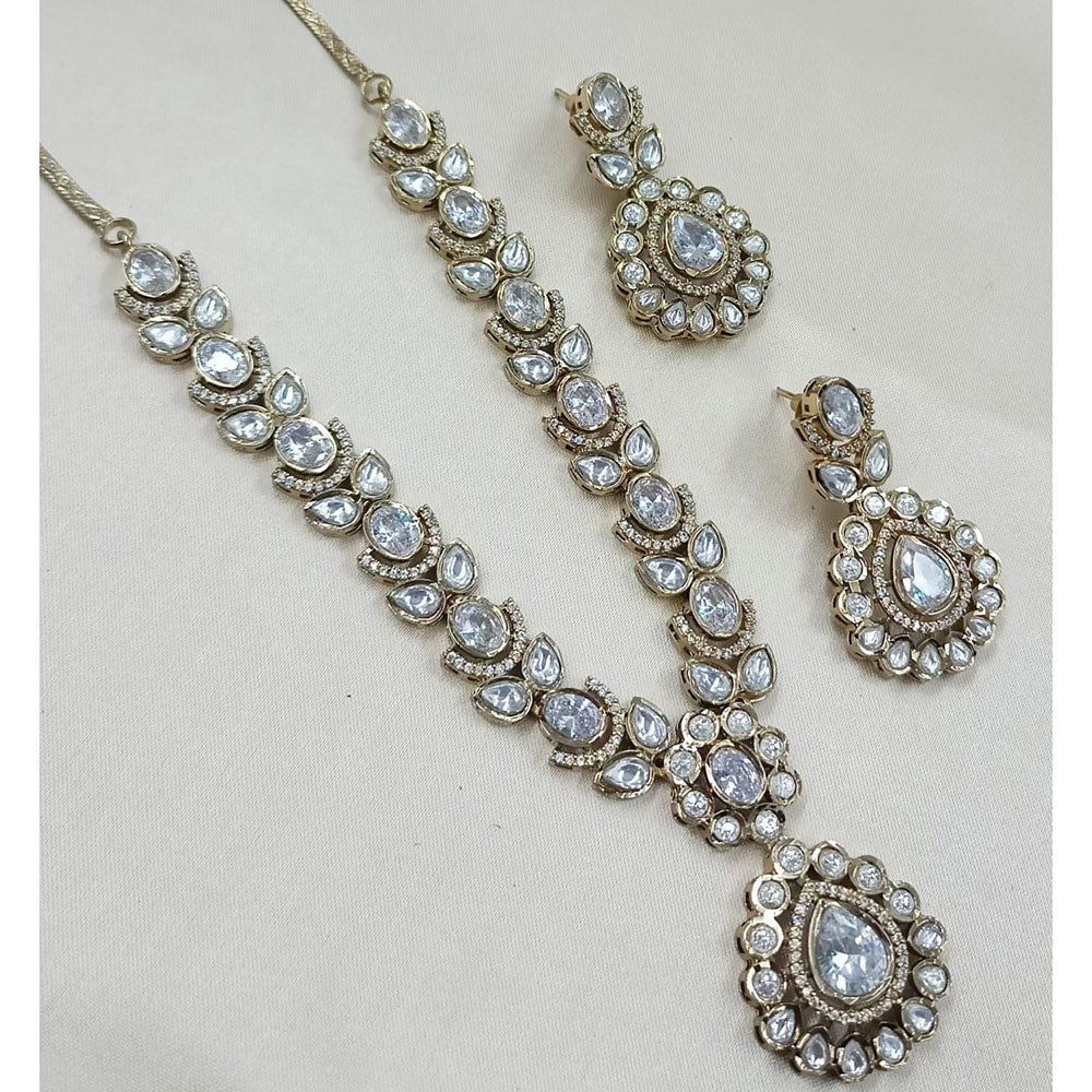 NAFJ Sparkling Crystal Stone Designer Necklace Set