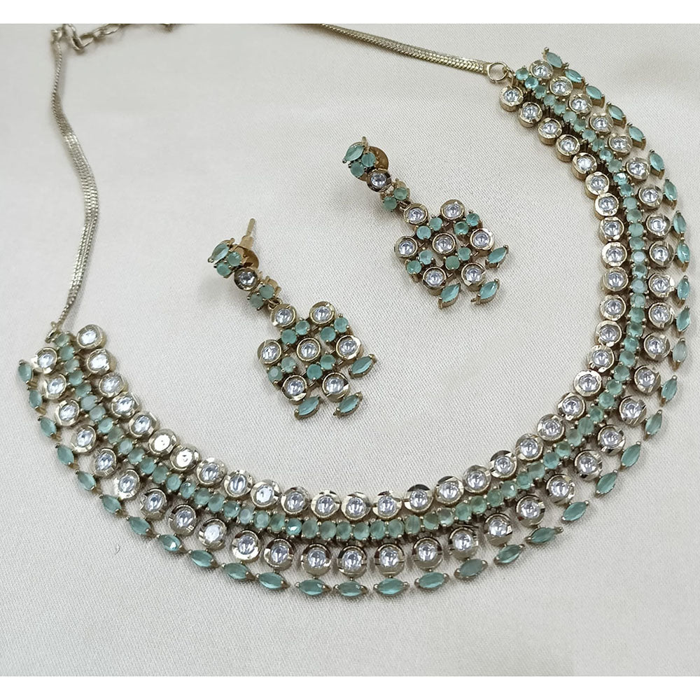 NAFJ Sparkling Crystal Stone Designer Necklace Set