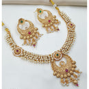 NAFJ Royal Pota Stone Designer And Pearl Necklace Set