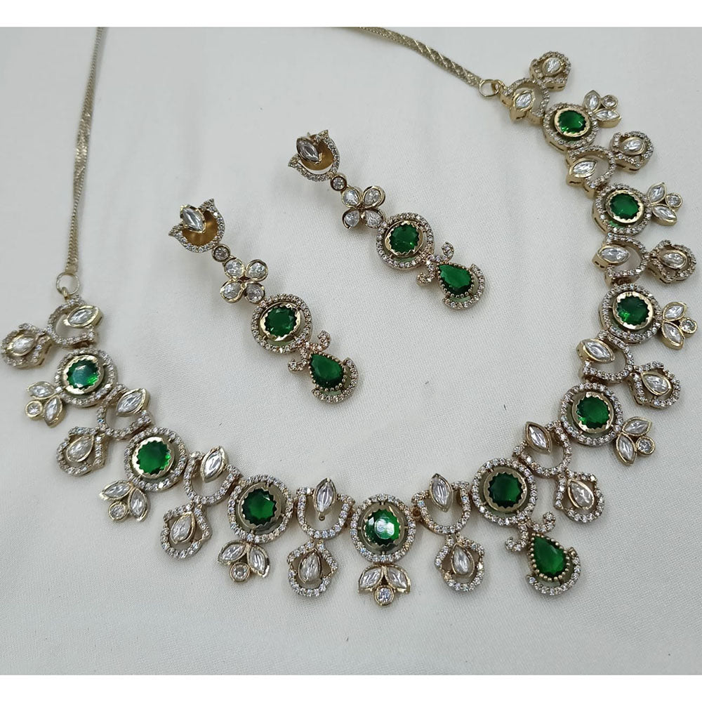 NAFJ Glam Polki Kundan Stone Embellished Necklace Set