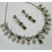 NAFJ Glam Polki Kundan Stone Embellished Necklace Set