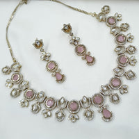 NAFJ Glam Polki Kundan Stone Embellished Necklace Set