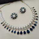NAFJ Luxury American Diamond And Pearl Festive Jewellery Set