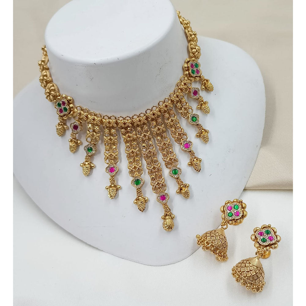 NAFJ Royal Pota Stone Designer And Pearl Necklace Set
