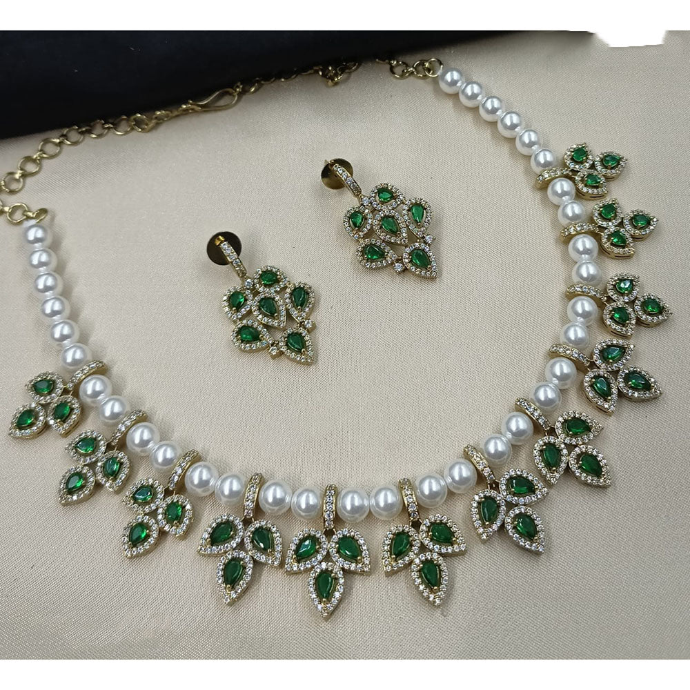 NAFJ Sparkling Crystal Stone Designer Necklace Set