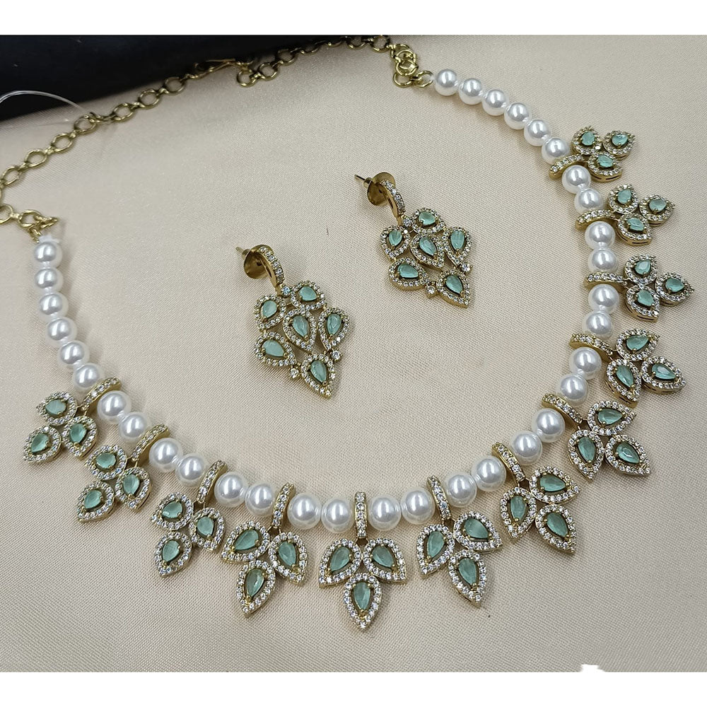 NAFJ Sparkling Crystal Stone Designer Necklace Set