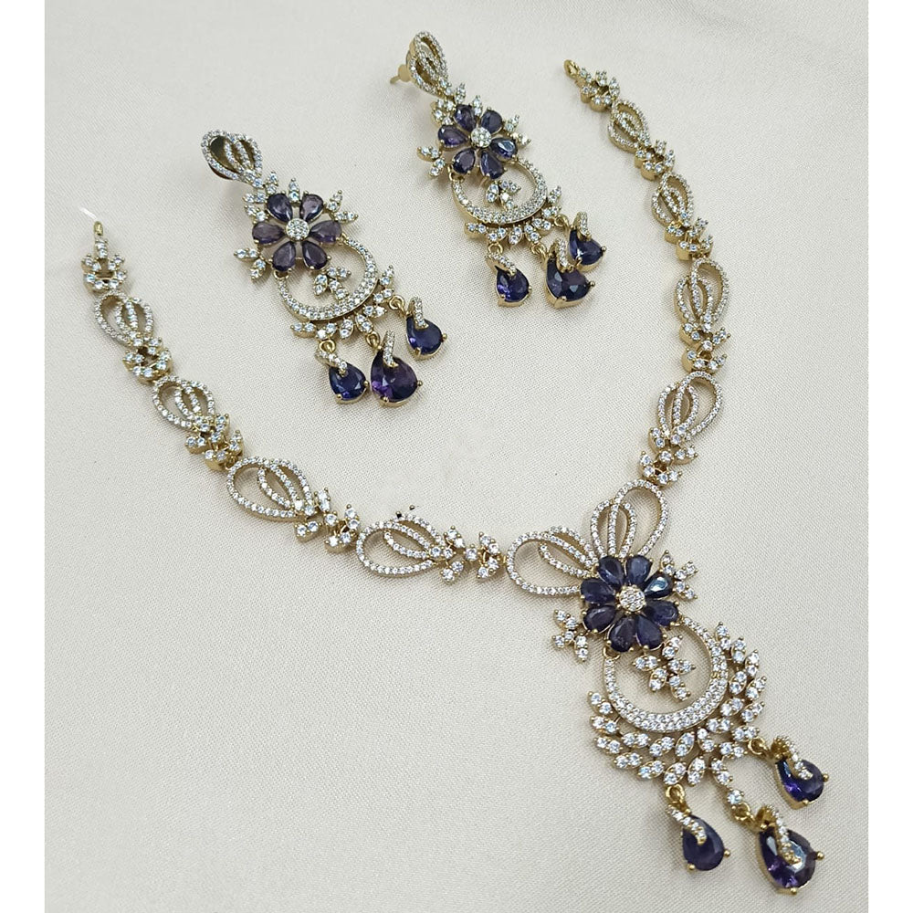 NAFJ Luxury American Diamond Festive Jewellery Set