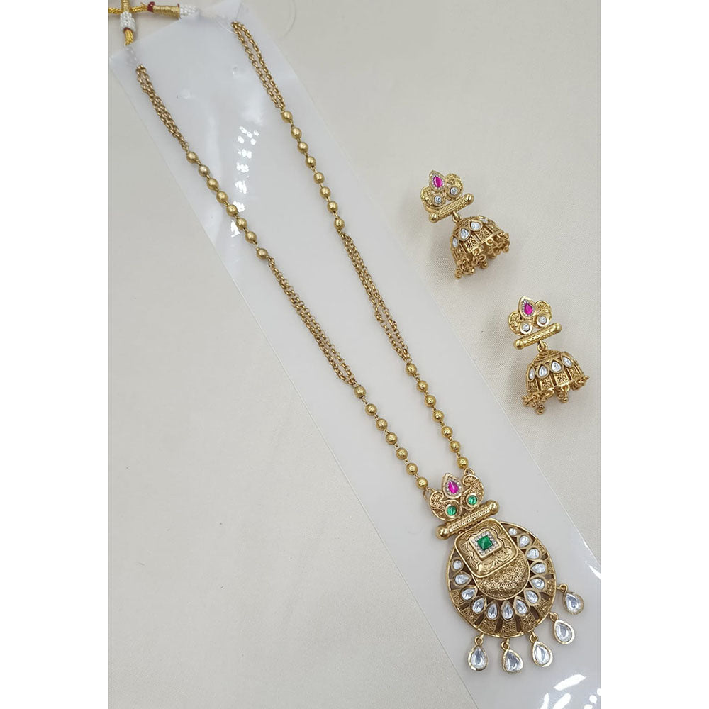NAFJ Royal Pota Stone Designer Long Necklace Set