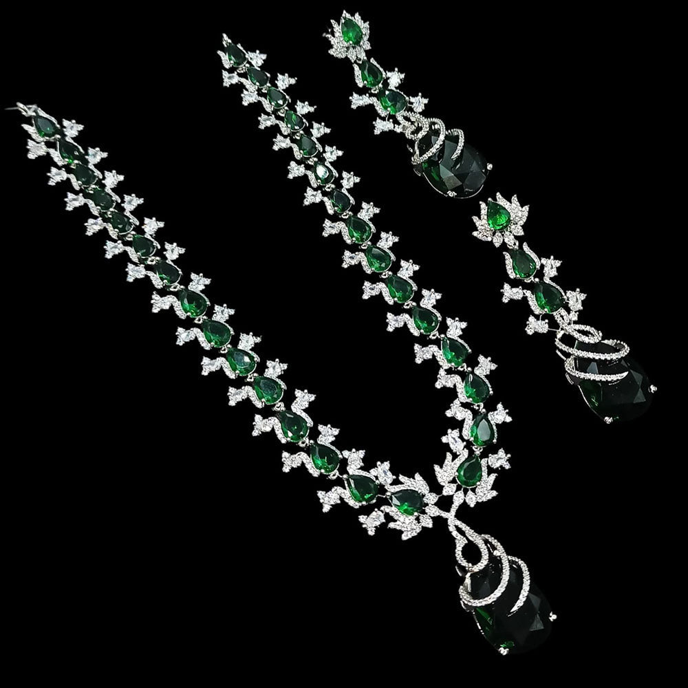 NAFJ Luxury American Diamond Festive Jewellery Set