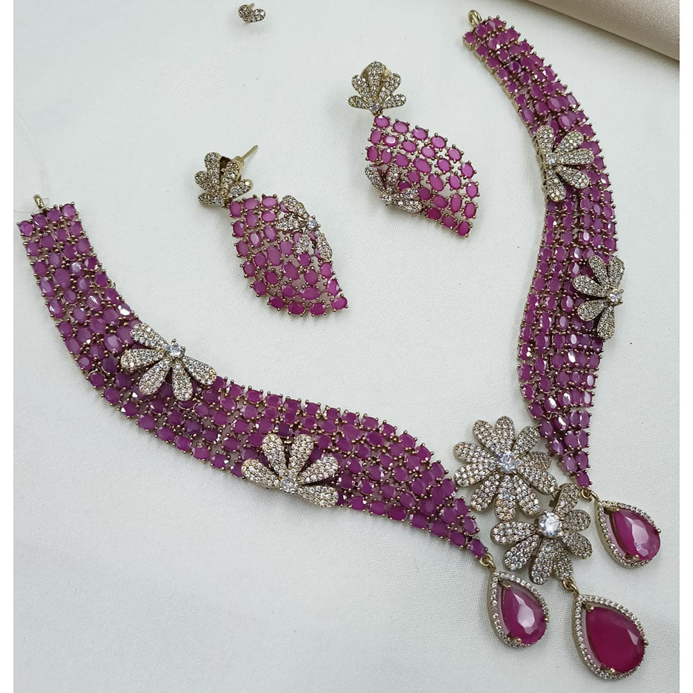 NAFJ Luxury American Diamond Festive Jewellery Set