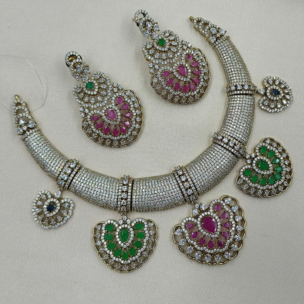 NAFJ Luxury American Diamond Festive Jewellery Set