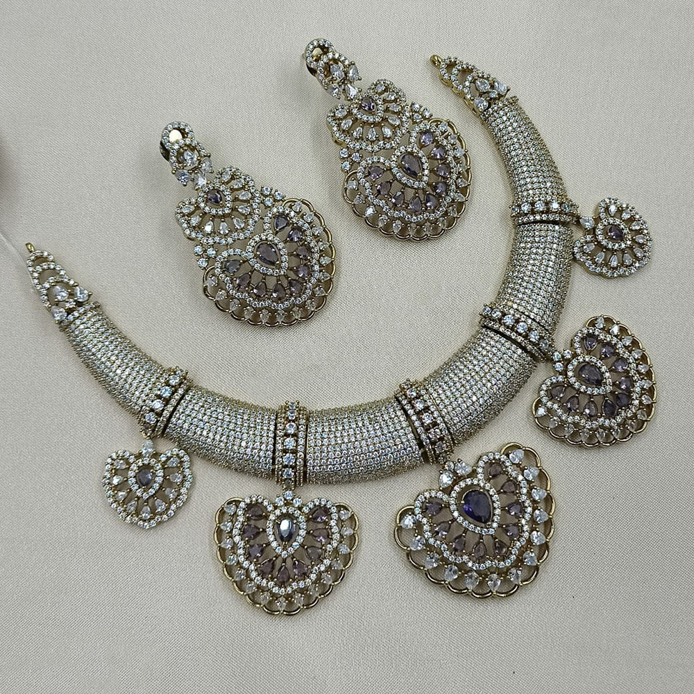 NAFJ Luxury American Diamond Festive Jewellery Set