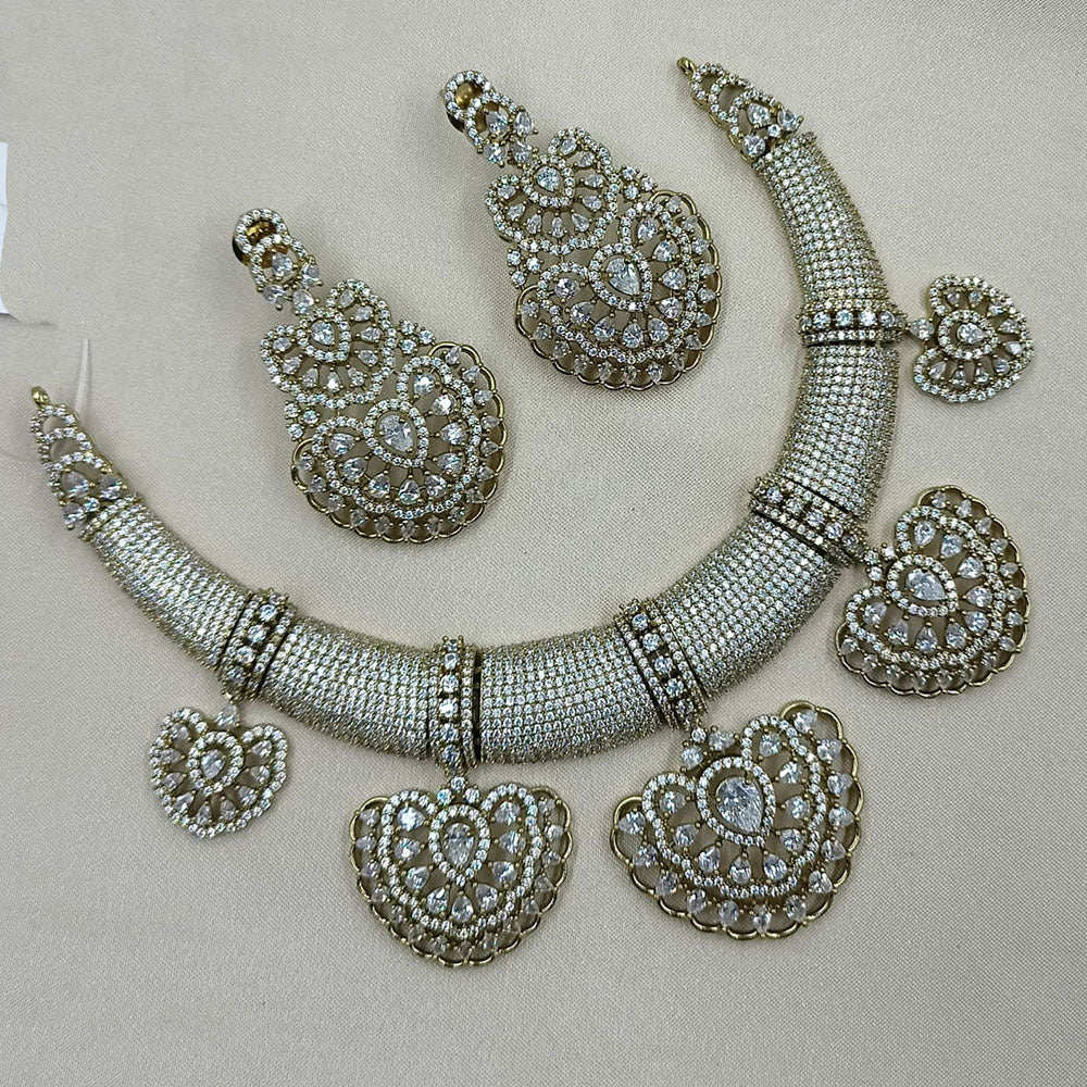 NAFJ Luxury American Diamond Festive Jewellery Set