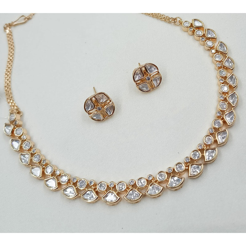 NAFJ Glam Polki Kundan Stone Embellished Necklace Set
