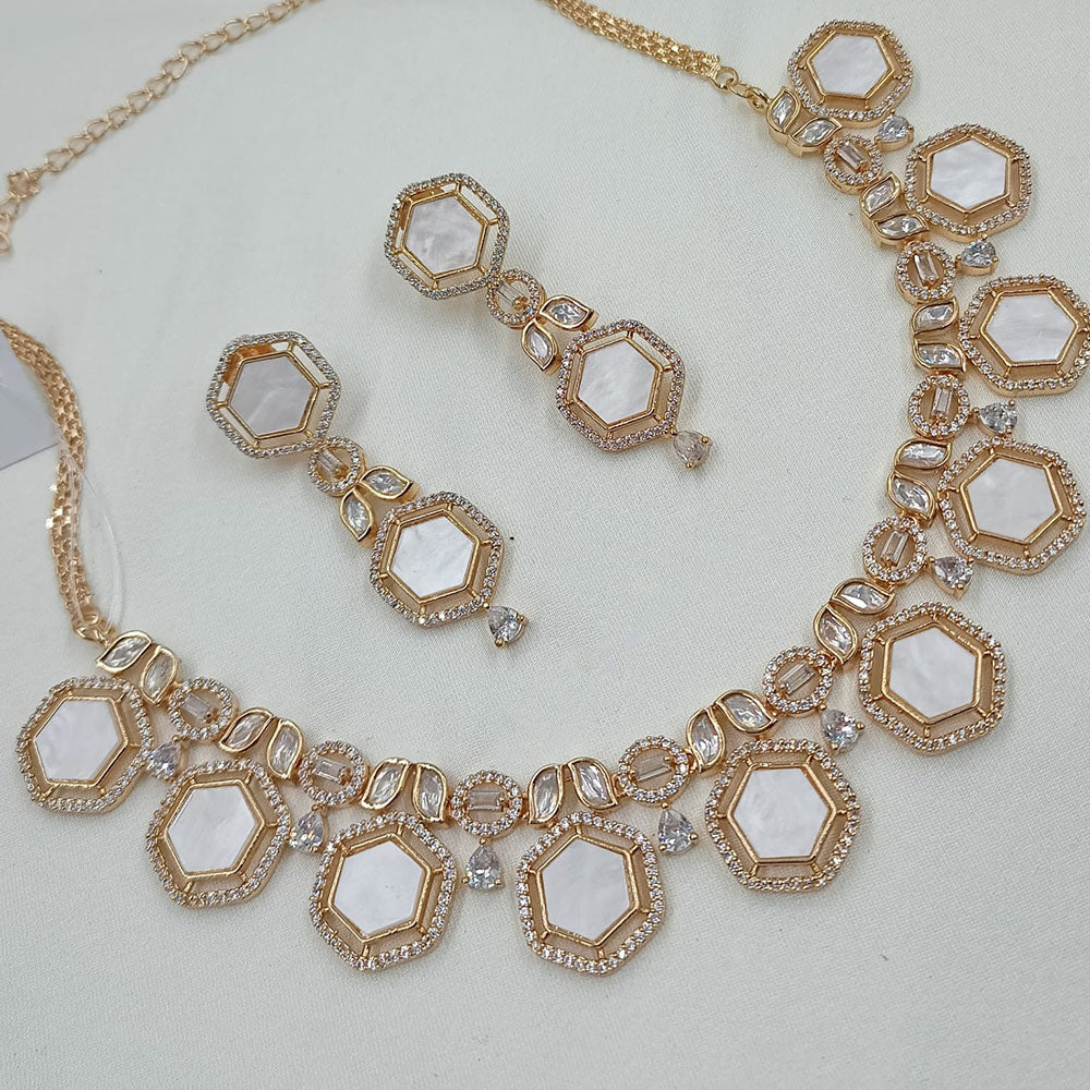 NAFJ Glam Polki Kundan Stone Embellished Necklace Set