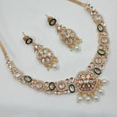 NAFJ Glam Polki Kundan Stone And Beads Embellished Necklace Set