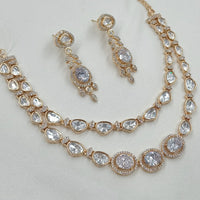 NAFJ Glam Polki Kundan Stone Embellished Necklace Set