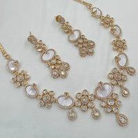 NAFJ Glam Polki Kundan Stone Embellished Necklace Set