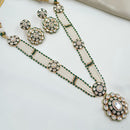 NAFJ Glam Polki Kundan Stone And Pearl Embellished Necklace Set