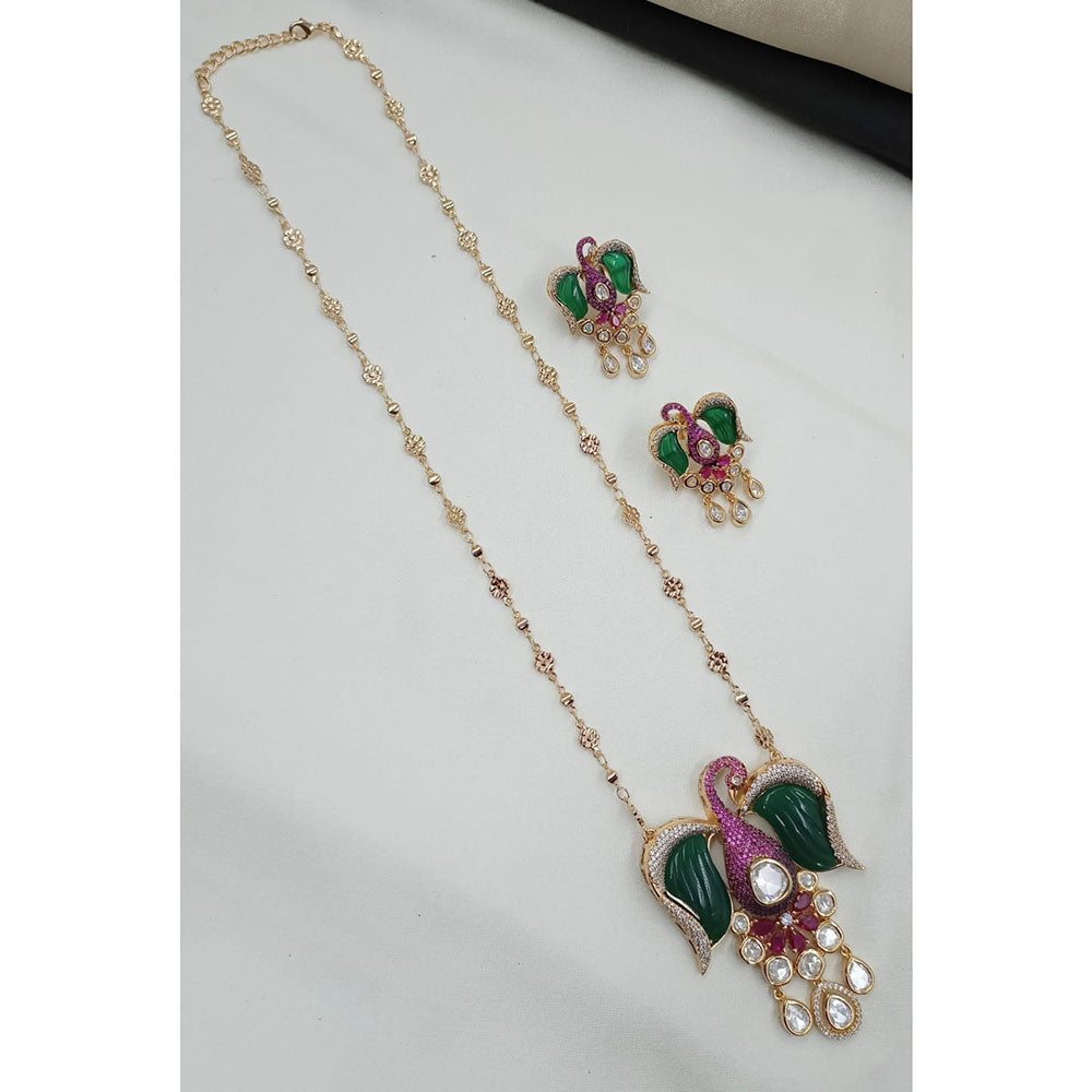 NAFJ Glam Polki Kundan Stone Embellished Necklace Set