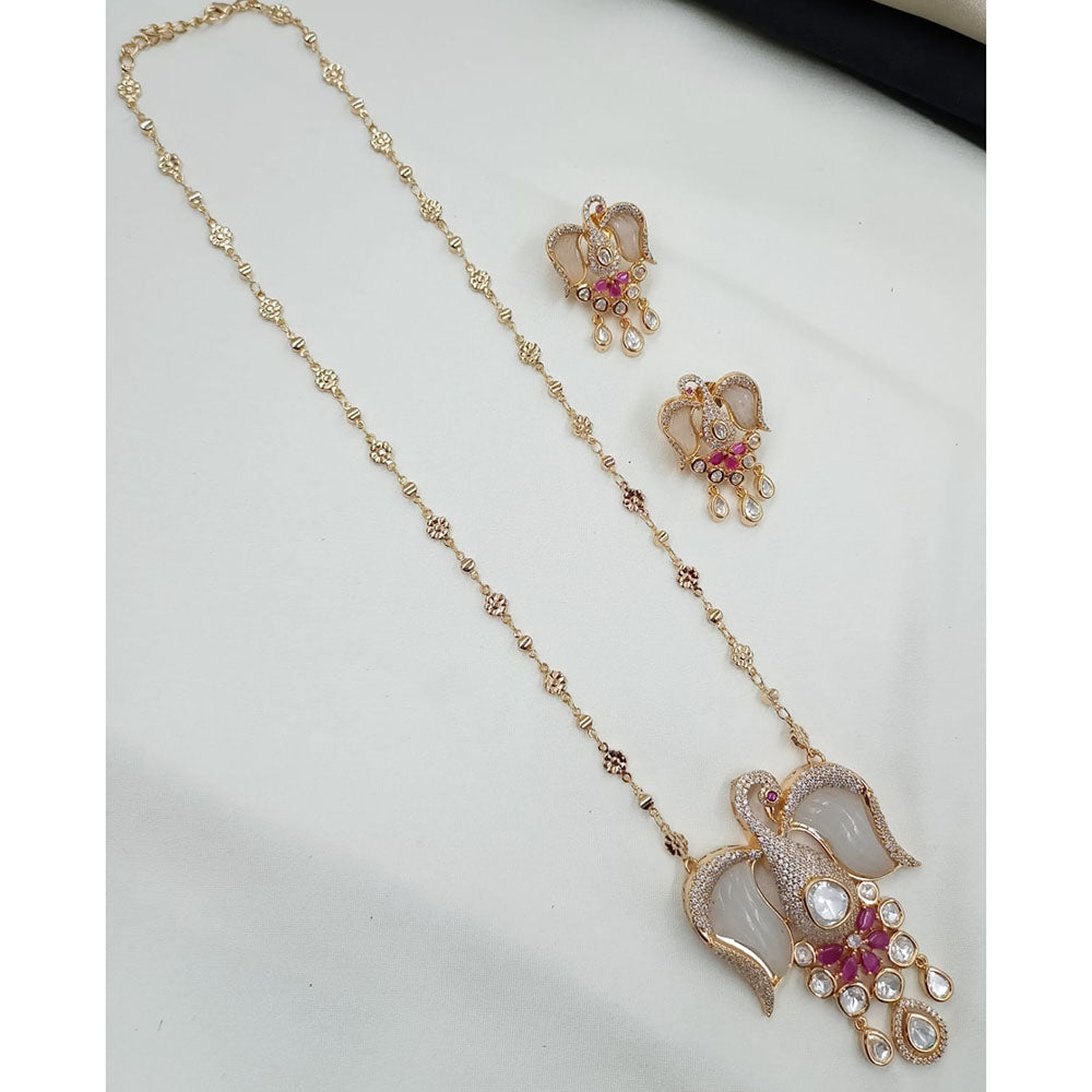 NAFJ Glam Polki Kundan Stone Embellished Necklace Set