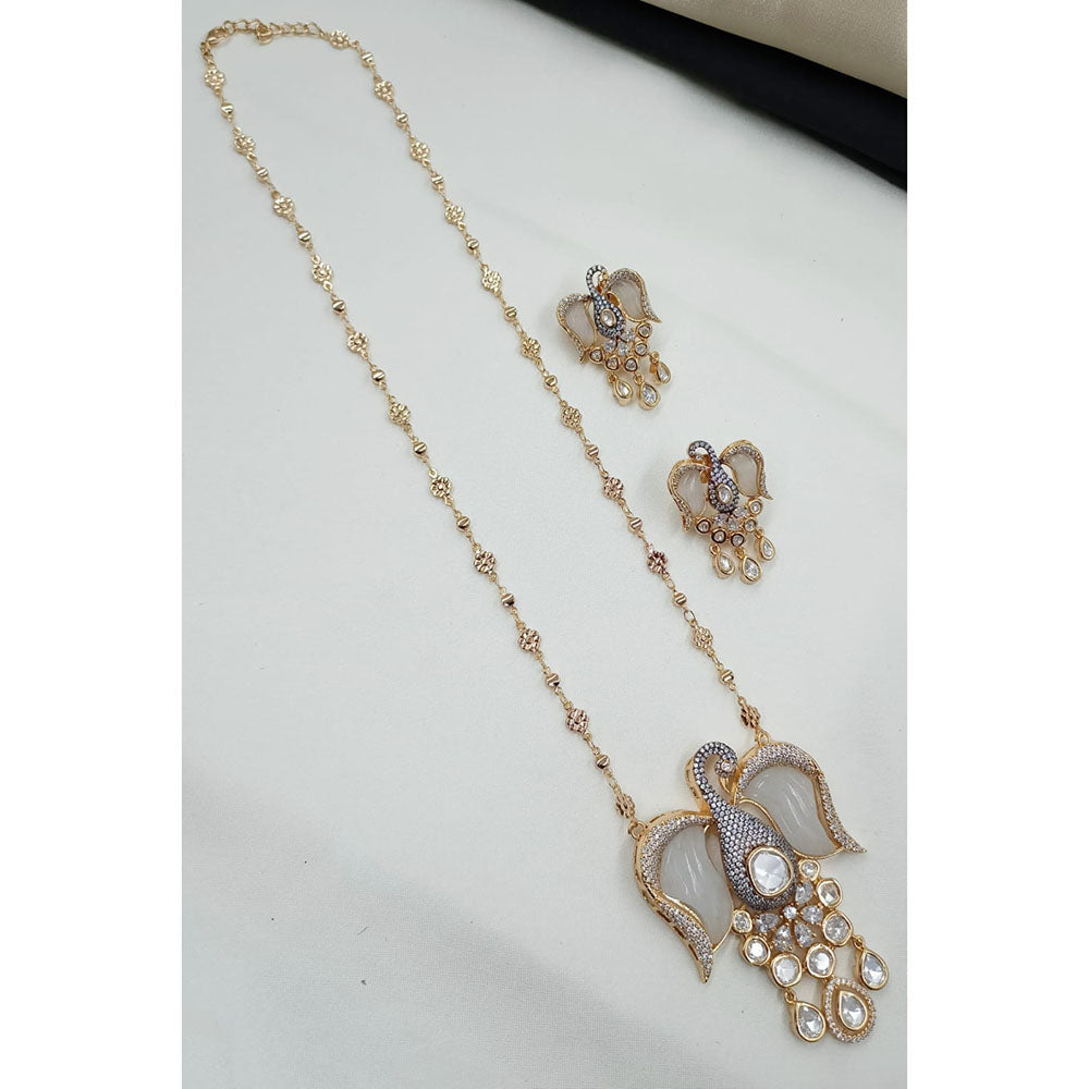 NAFJ Glam Polki Kundan Stone Embellished Necklace Set